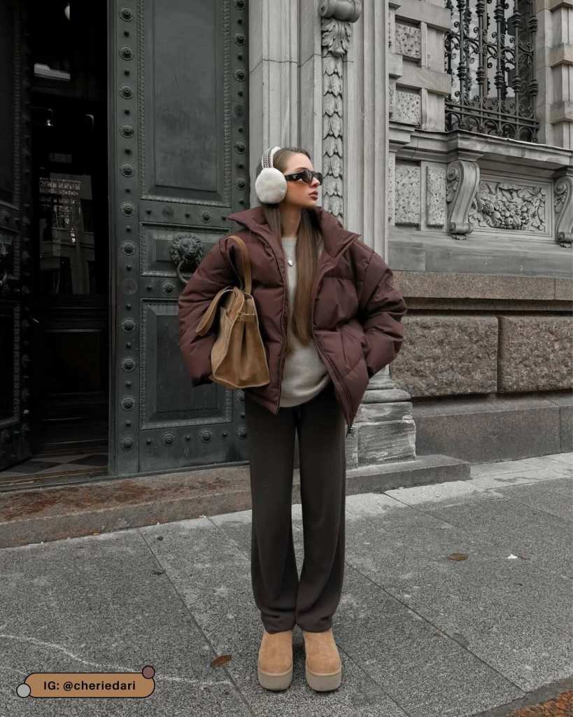 Brown Puffer Jacket Ideas 1