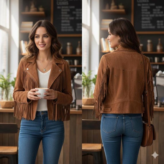 Vintage Denim Meets Brown Jacket: Classic Combo with a Twist