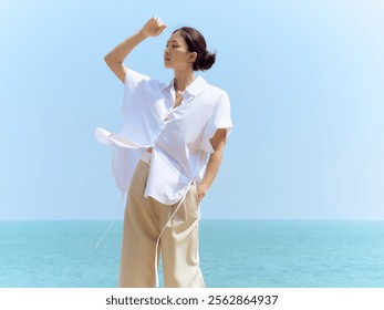 Minimalist Magic: Black and White Tweed with Sleek Trousers