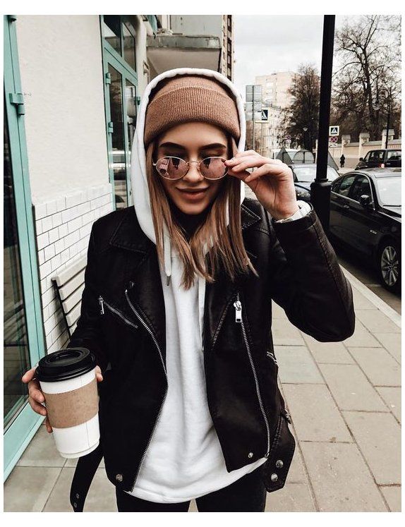 Laid-Back Layers with Hoodies and Leather Jackets