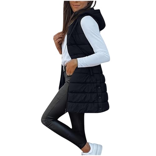 Quilted Vest Layered Over Long Sleeve and Leggings