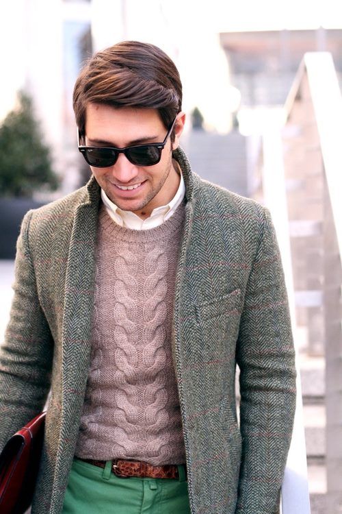Layered Luxe with Tweed and Chunky Knit Sweater