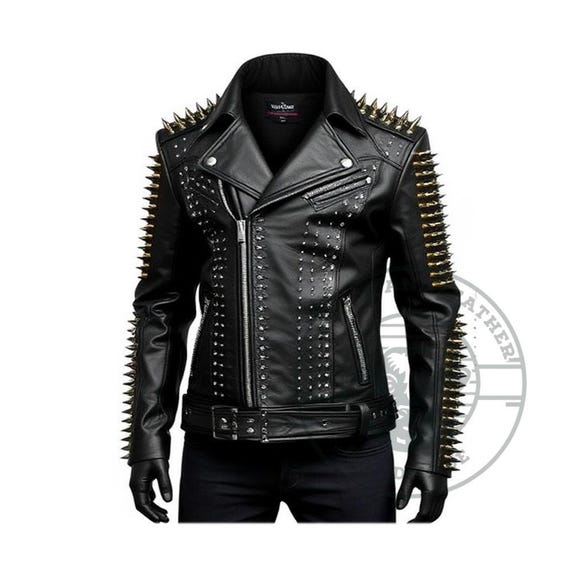 Rockstar Ready: Studded Biker Jacket with Printed Band Tee