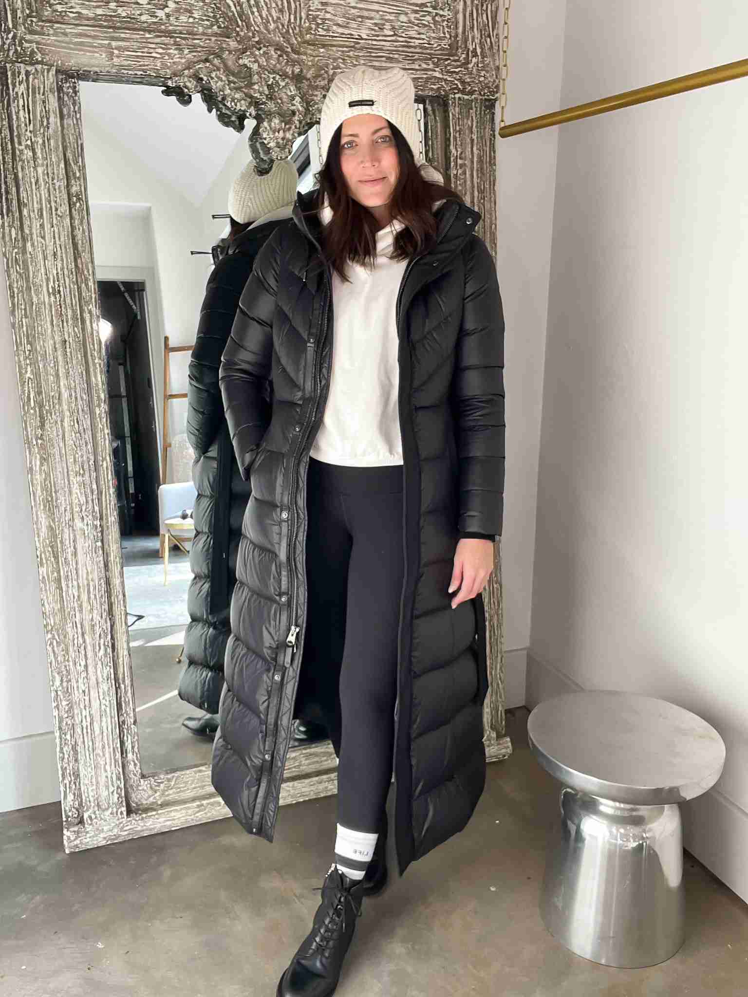 Hot long puffer jacket outfit 2025 Black Friday