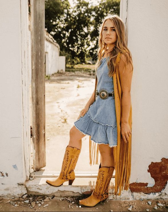 Suede Fringe Vest Over a Simple Tee and Denim