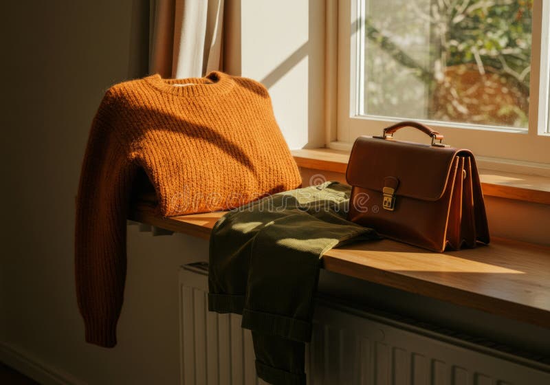 Casual Cool with Chunky Knit and Rust Corduroys