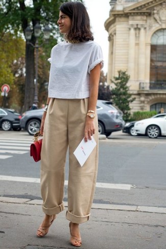 Classic White Tee Meets Wide-Leg Trousers