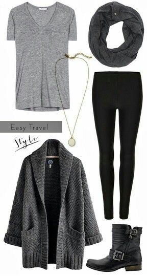 Monochrome Grey Layers: Sweater, Scarf, and Leggings