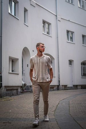 Summer Light: Grey Pants with Breezy Linen Shirt