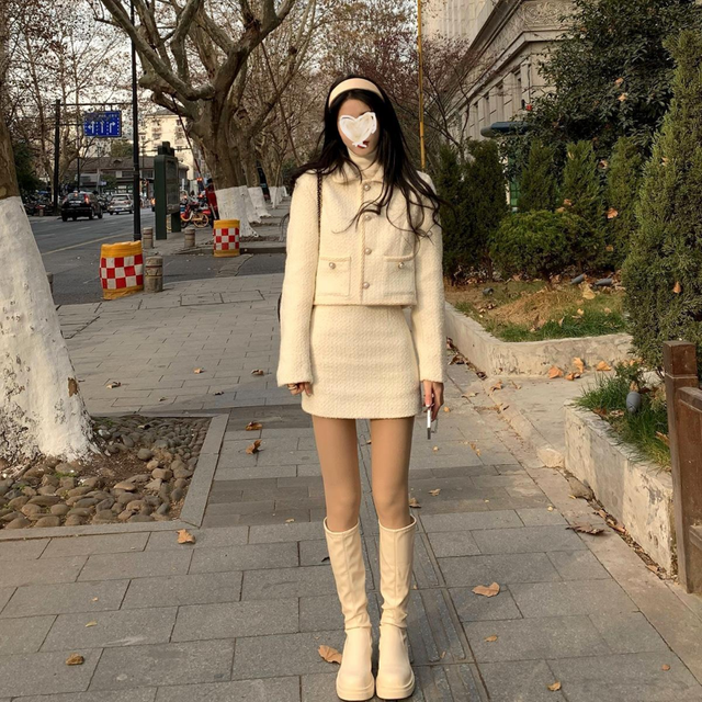 Vintage Vibes: Tweed Blazer with High-Waisted Shorts