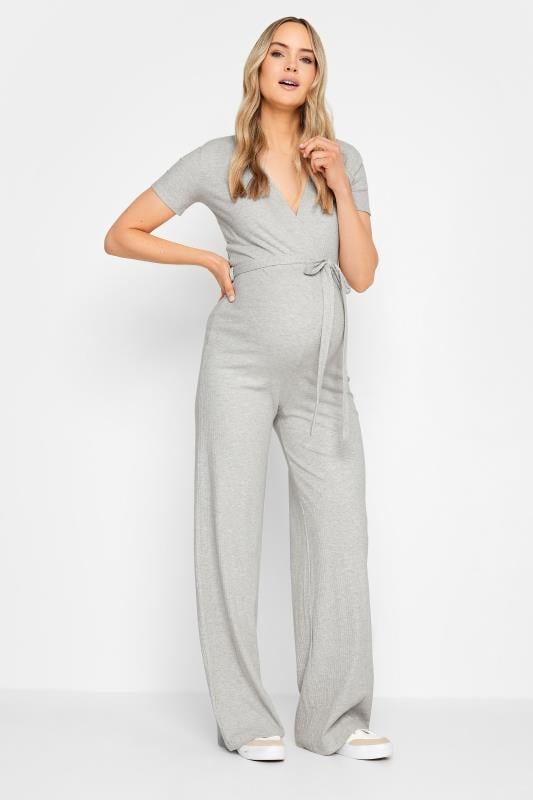 Soft Jersey Wrap Jumpsuit with Wide Legs