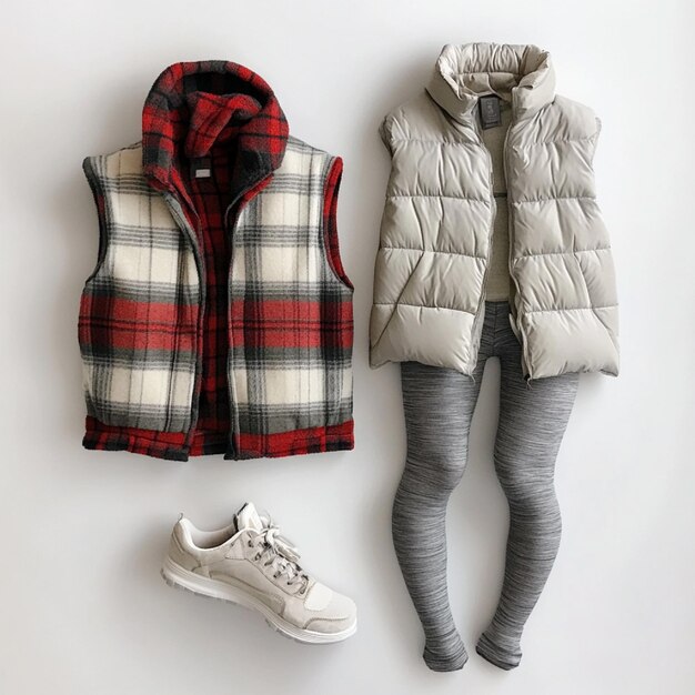Plaid Flannel Shirt Over Thermal Leggings