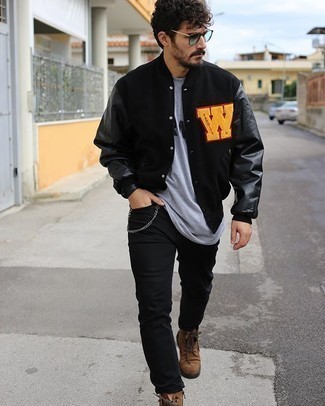 Street Style Star: Varsity Jacket with Graphic Tee
