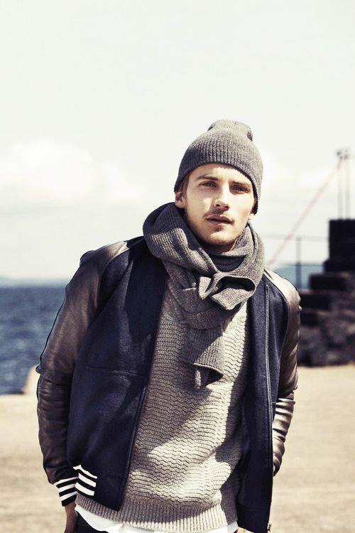 Winter Ready: Puffer Bomber with Chunky Knit Scarf and Boots