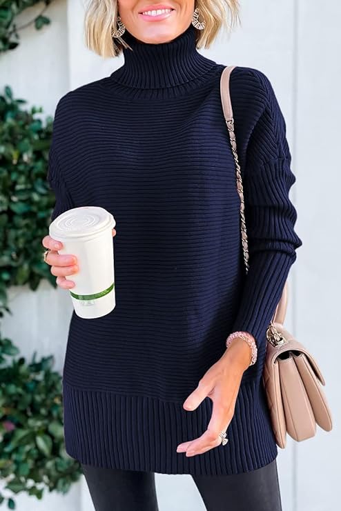 Turtleneck Layering Perfection with Fleece-Lined Leggings
