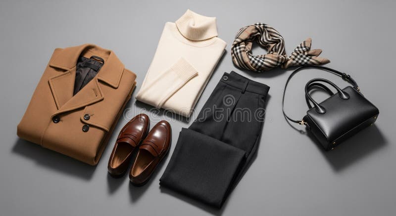 Layered Luxe: Light Brown Jacket Over a Cream Turtleneck