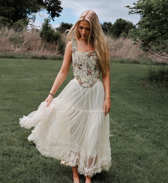 Rust-Colored Maxi Skirt with a Simple White Tee