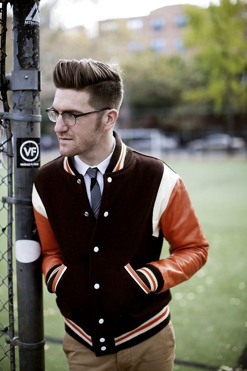 Preppy Vibes: Varsity Jacket over a Crisp Button-Down