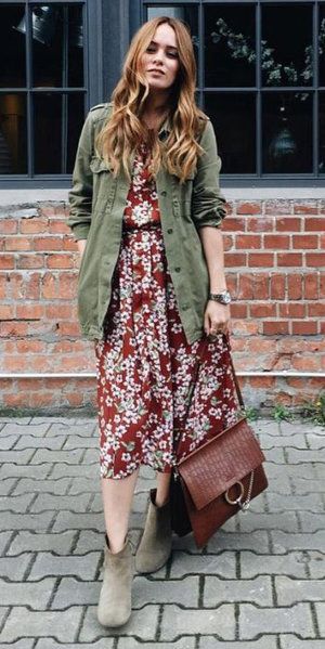Olive Green Utility Jacket with Casual Boots