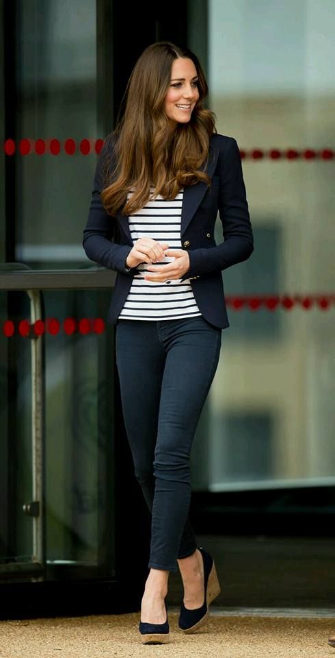 Playful Prints: Striped Shirt and Blazer Combo