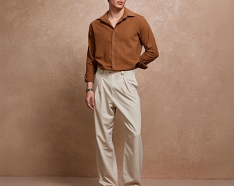 Boho Flair with Wide-Leg Pants and Earth Tones