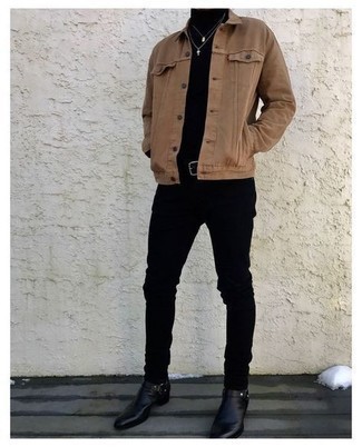 Sleek and Simple with Black Turtleneck and Jeans